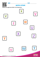 Match upper and lowercase letters u to z
